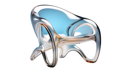 Transparent glass chair appears weightless on pristine white floor