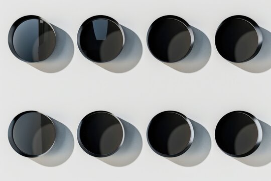A collection of black knobs on a white background. Suitable for various design projects