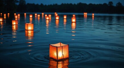 Air lanterns over water