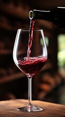 Red wine being poured into a glass