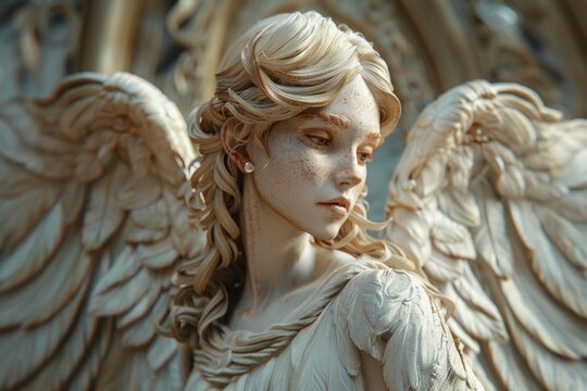 Beautiful angel with big wings