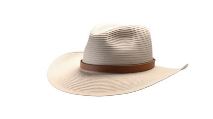 A pristine white hat sits elegantly against a pure white background