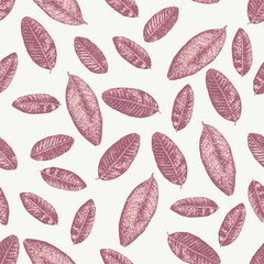 seamless pink leaf pattern background