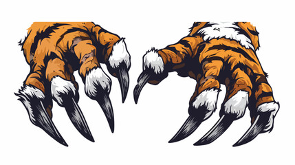 Tiger claws color illustrations using a hand drawing - obrazy, fototapety, plakaty