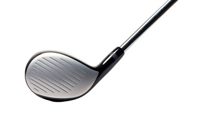 Close-up of a sleek golf club against a white backdrop
