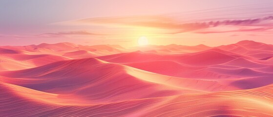Gradient background resembling the colors of a tropical sunrise. Whimsical Art