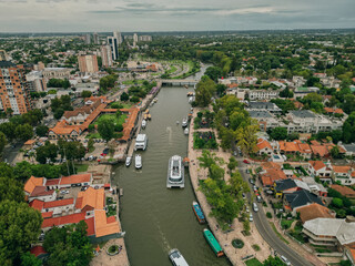 aerial View from the helicopter for Tigre, Buenos Aires, Argentina