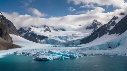 Panoramic view of glacier