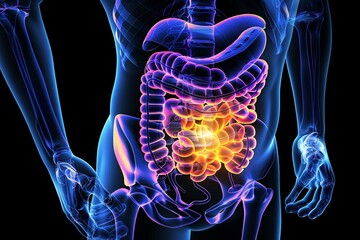 Illustrate the role of bile in the absorption of fat-soluble vitamins using X-ray imaging.
