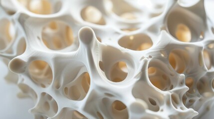 Intricately designed 3D-printed bone scaffolds promoting bone regeneration. - obrazy, fototapety, plakaty