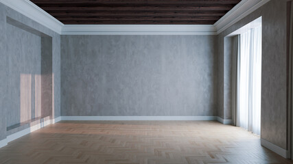 Large luxury modern bright interiors Living room mockup illustration 3D rendering image - 766507991