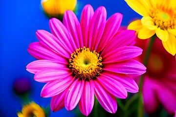 Obraz premium yellow and purple flowers,nature flowers purple color