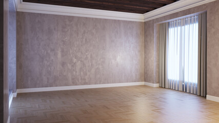 Large luxury modern bright interiors Living room mockup illustration 3D rendering image - 766509109