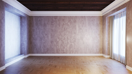 Large luxury modern bright interiors Living room mockup illustration 3D rendering image - 766509192