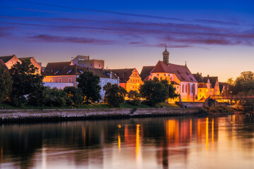 Regensburg cityscape during blue hour - 766509392