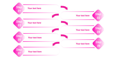 inforgraphic for flow chart pink color