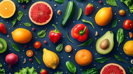 Vegetables and Fruits Background