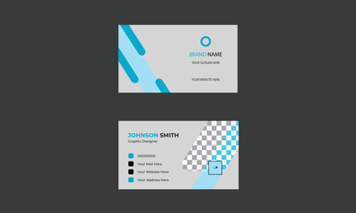White Minimal Business card, Blue And White Minimal Business card Layout, Creative modern name card and Business card,  Luxury business card design template, Elegant dark back background, 