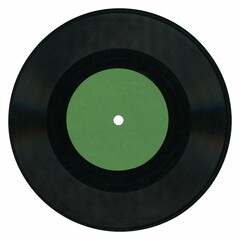 vinyl record green label isolated over white