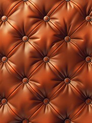 A close up of a brown leather surface with a pattern of circles. The leather is brown and has a shiny appearance