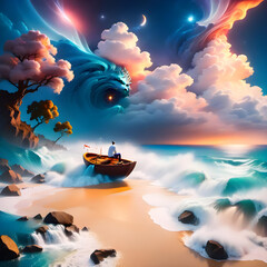 Abstract music album cover fantasy fairytale dreams amazing - obrazy, fototapety, plakaty