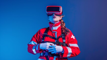 Obraz premium Virtual reality glasses with futuristic vision technology. VR goggles