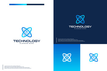 abstract modern tech logo ,innovation network , logo design illustration.