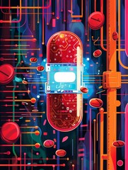 An illustration of a smart pill with an embedded sensor
