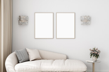 Interior frame mockup, 3d render