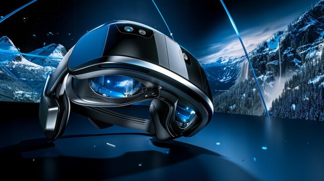 Virtual reality glasses with futuristic vision technology. VR goggles