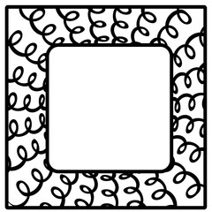 Abstract black frame drawn on a white background in doodle style