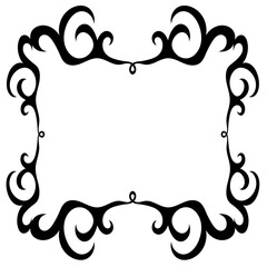 Beautiful abstract black frame drawn on a white background
