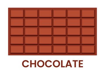 Chocolate bar icon on white background. Realistic chocolate vector icon set on white background.