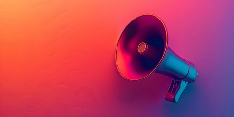 Vibrant abstract background with a megaphone ideal for product launches and marketing campaigns. Concept Product Launch, Marketing Campaign, Abstract Background, Megaphone, Vibrant Colors - obrazy, fototapety, plakaty