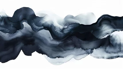 Wandaufkleber Abstract wave of ink or watercolors, abstract shape © yakari