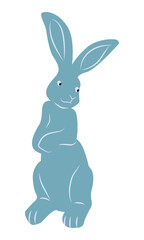 Blue rabbit vector figure silhouette