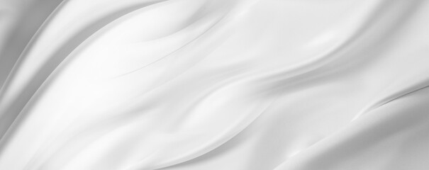 Close-up of rippled white silk fabric