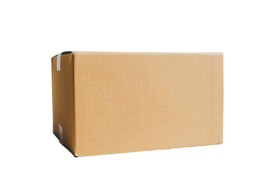 Ein mit Paketband verschlossener Karton 