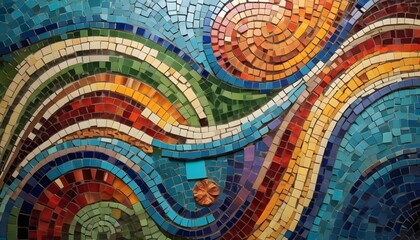 Vibrant Colorful Mosaic Artwork With Intricate Pa Upscaled 2
