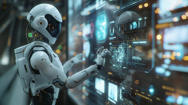 a humanoid robot colonizes an ezoplanet