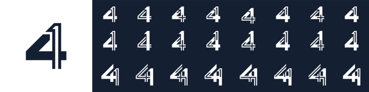 collection of creative number 41 logo designs. abstract forty-one design vector illustration