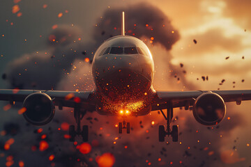 crashing airplane
