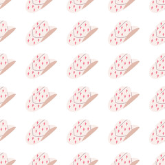 Seamless pattern with cowboy hats. Wild West fashion style. Cowboy western theme. Wild west concept. Headwear background. Hand drawn vector illustration