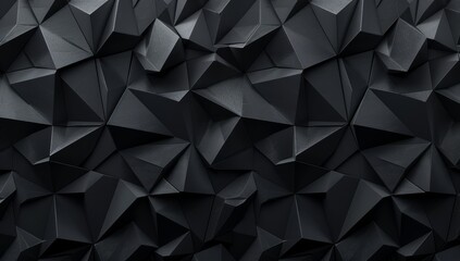 Fototapeta premium Abstract dark background with a geometric texture of black triangles for design and wallpaper