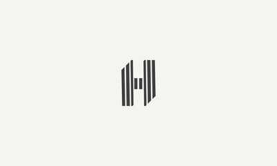 initial letter H simple monogram logo design vector illustration