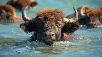 Cercles muraux Parc national du Cap Le Grand, Australie occidentale Buffalo swimming in the water