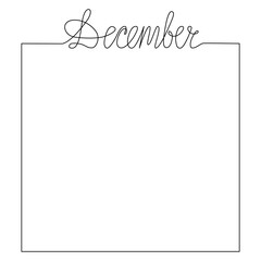 Month frame background. Hand draw illustration for print industry or design planner, daily, notebook.