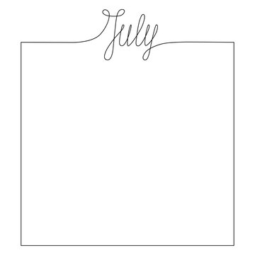 Month frame background. Hand draw illustration for print industry or design planner, daily, notebook.