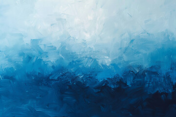Blue gradient oil paint texture background.  Brush and palette knife strokes.