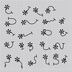 Arrow icon vector set. Arrows icons vector set in floral. Contains symbol of various arrow head point.